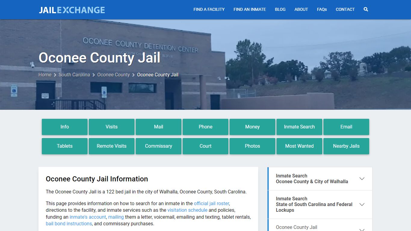 Oconee County Jail, SC Inmate Search, Information